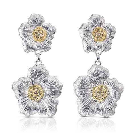 Buccellati Silver Gardenia Earrings